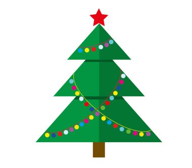 beyaz bir arka plan üzerinde vektör Noel ağacı