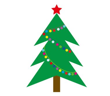 beyaz bir arka plan üzerinde vektör Noel ağacı