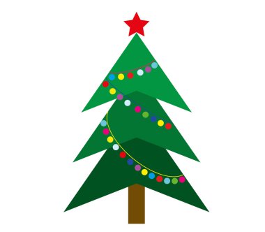 beyaz bir arka plan üzerinde vektör Noel ağacı