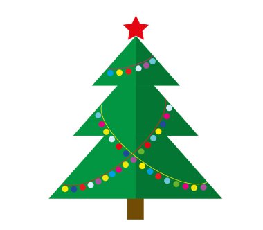 beyaz bir arka plan üzerinde vektör Noel ağacı