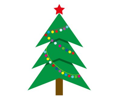 beyaz bir arka plan üzerinde vektör Noel ağacı