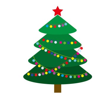 beyaz bir arka plan üzerinde vektör Noel ağacı