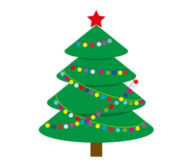 beyaz bir arka plan üzerinde vektör Noel ağacı