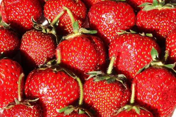 Close View Strawberries White Background — Stock Photo, Image