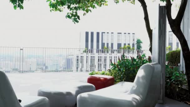 Veranda or terrace with working space on the top floor — Stock Footage Veranda or terrace with working space on the top floor Stock Video