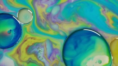 Renkli kabarcıklar Fantastik yapısı. Soyut renkli boya