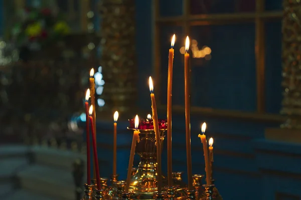 Burning Candles Temple — Stock Photo, Image