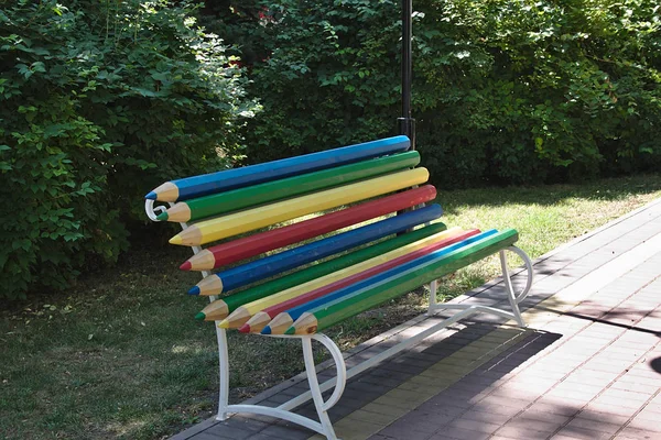 Banc Park Partir Crayons — Photo