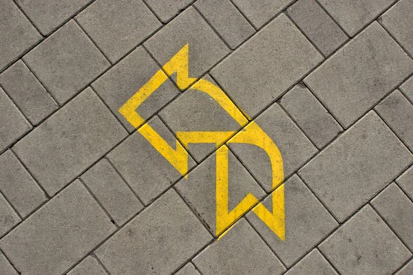 Yellow Corner Arrow Road — Stock Photo, Image