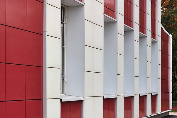 red and white building wall