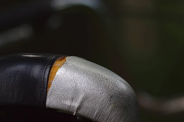 Bicycle Saddle Cracked Seam — Stock Photo, Image