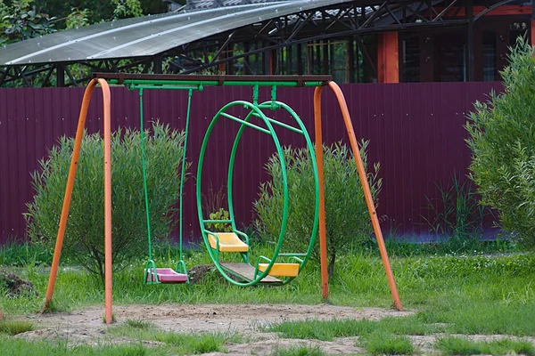 Swings Playground Dacha Village — Stock Photo, Image