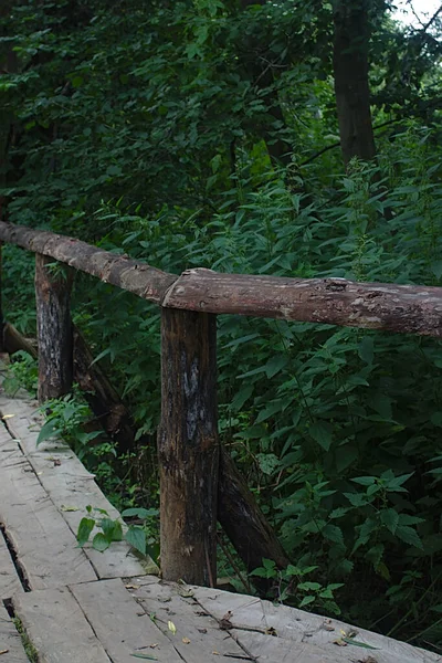 Teil Einer Langen Alten Holzbrücke — Stockfoto