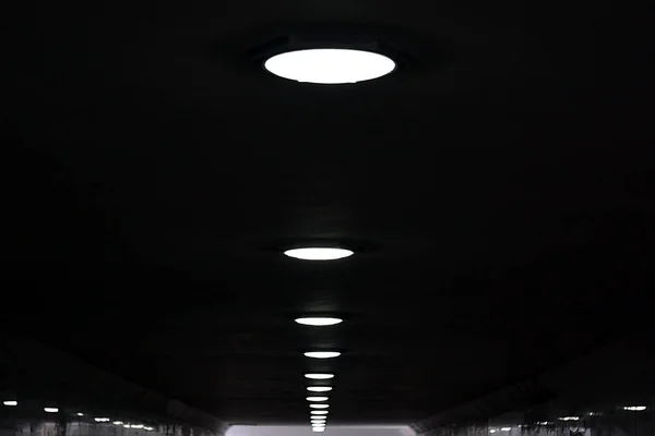 Electric Lights Ceiling Underground Passage — Stock Photo, Image