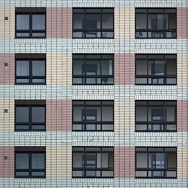 Fragment Facade New Multi Storey Building — Stock Photo, Image