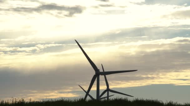 Windenergie opwekking. Schone en hernieuwbare energiebronnen — Stockvideo