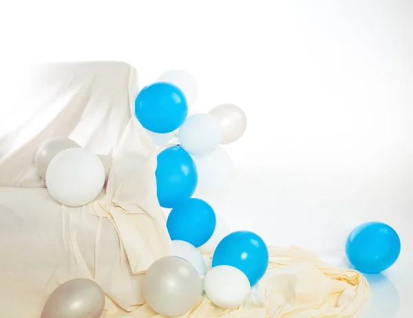 Interior with balloons and sofa — Stock Photo, Image