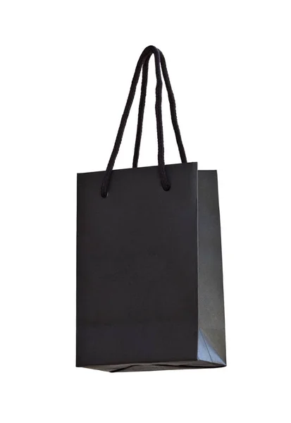 Black paper shopping bag. — Stock Photo, Image