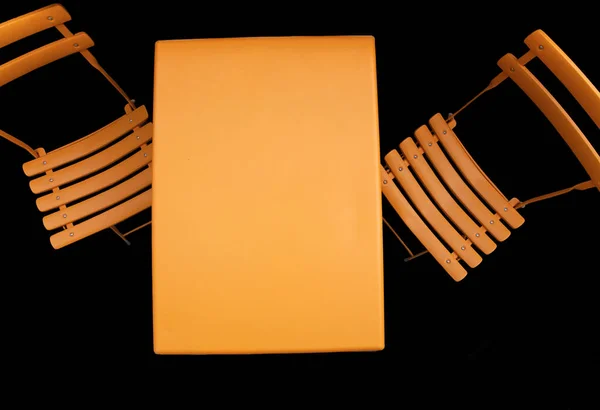 Yellow table and chairs — Stock Photo, Image