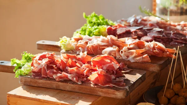 Parma ham in a banquet — Stock Photo, Image