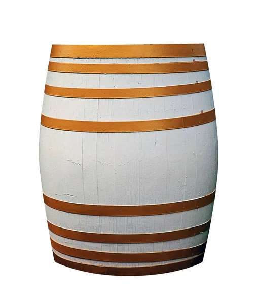 White and golden barrel isolated on white — Stock Photo, Image