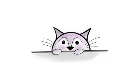 Dışarı bakan bir kedi çizimi