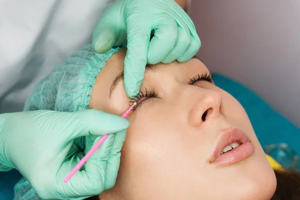 Eyelash lamination. Cosmetic procedure