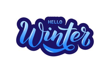 Hello Winter - El yazılı yazı cümlesi.