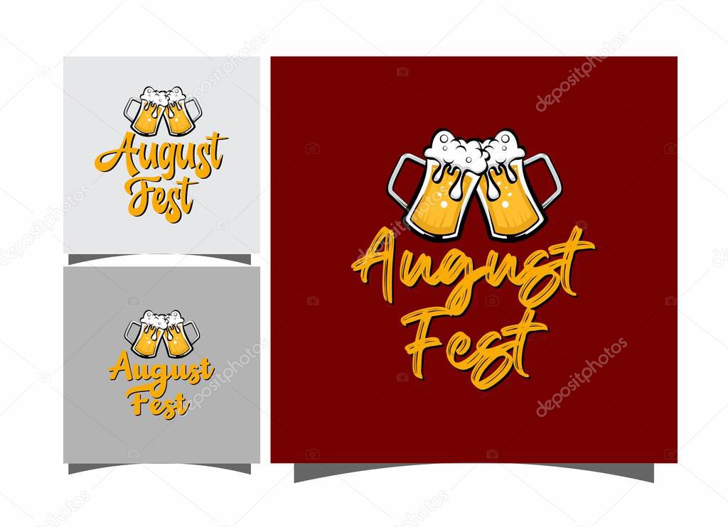 Agust Festival with Beer. vector illustration of a beer bottle