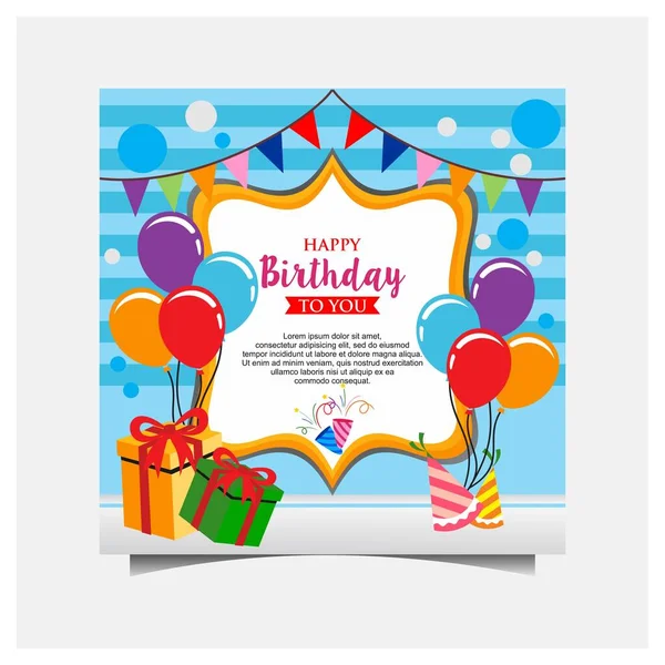 Happy Birthday Celebration Typography Design — Stock Vector