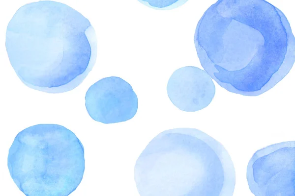 水彩画の背景イラスト。白い背景に水彩画の泡 — ストック写真