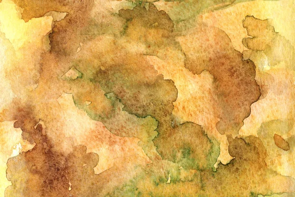 Акварель осенний абстрактный фон с коричневым, зеленым и оранжевым цветами — стоковое фото