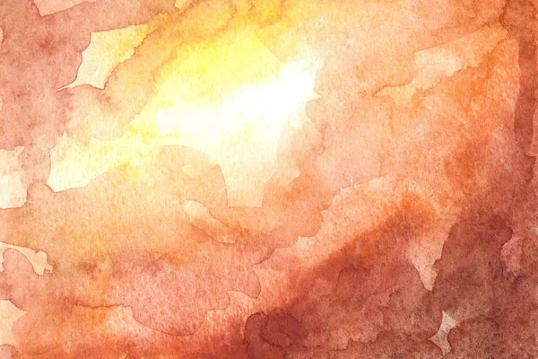 Акварель осенний абстрактный фон с коричневым, желтым и оранжевым цветами — стоковое фото