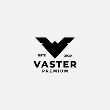 V kanadı basit siluet logo tasarım vektörü