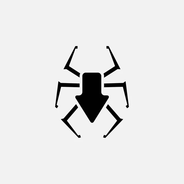 spider down icon logo design silhouette vector