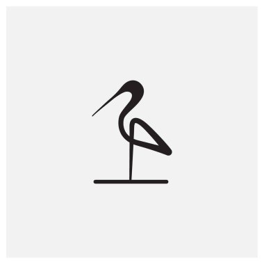 Minimalist flamingo kuş modern çizgi logosu tasarımı