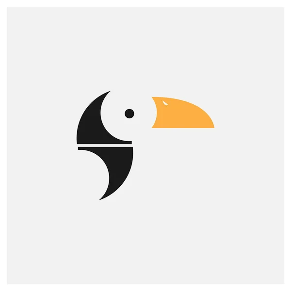 Diseño Moderno Del Logotipo Plano Del Pájaro Del Tucán — Vector de stock