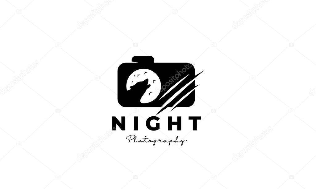 Wildlife camera lens photography logo design icon vector