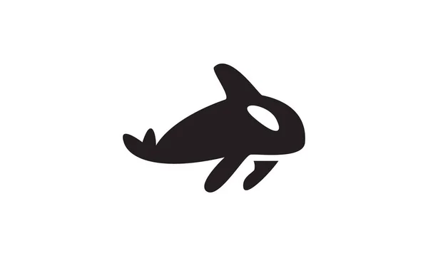 Silhouette Niedlichen Wal Kinder Ikone Logo Design Modern — Stockvektor