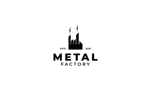 Ilustración Fábrica Construcción Metal Logotipo Diseño — Vector de stock