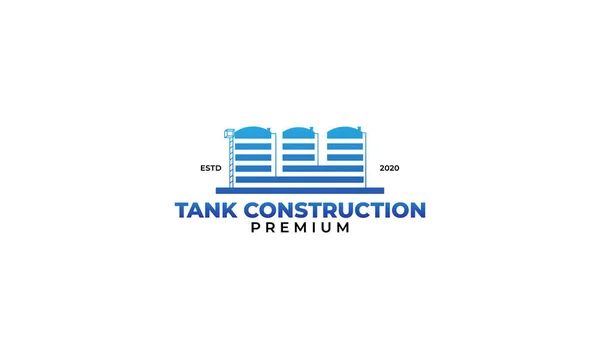 Stor Tank Lagring Fabrik Logotyp Design — Stock vektor