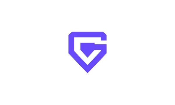 文字Gまたはゲームシールドガードセキュリティロゴデザインのための初期G — ストックベクタ