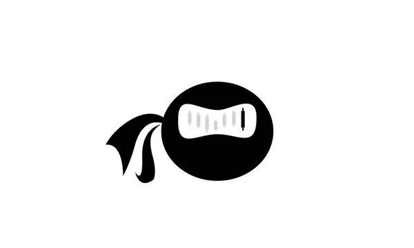 Testa Ninja Design Logo Commerciale — Vettoriale Stock
