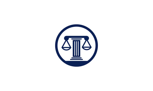 Échelles Justice Pôle Droit Cercle Logo Design — Image vectorielle