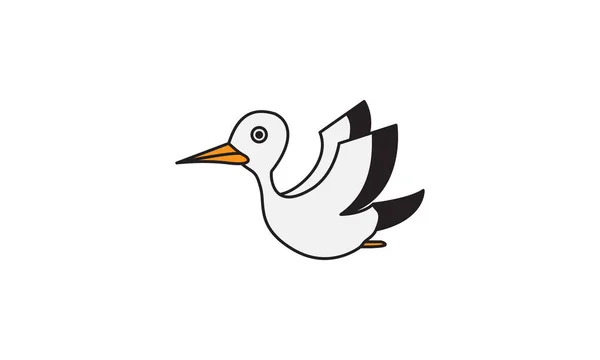 Mouette Style Volant Design Logo Moderne — Image vectorielle