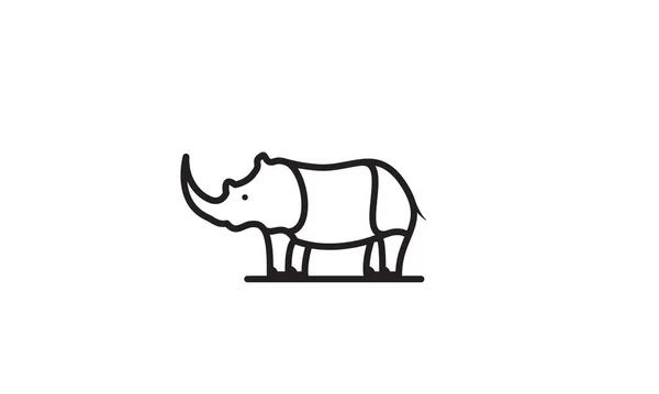 Дизайн Логотипа Стиле Носорога — стоковый вектор