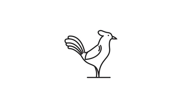 Kogut Styl Linie Minimalizm Logo Projekt — Wektor stockowy