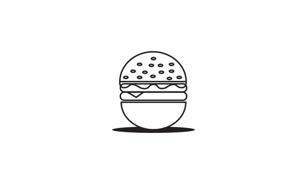 Burgers Styles Lignes Minimalistes Dessins — Image vectorielle