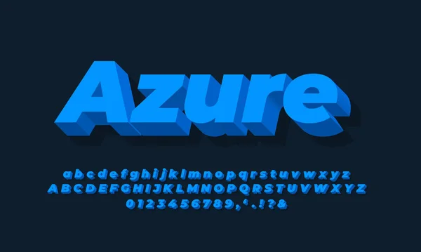 Modernes Alphabet Saubere Hellblaue Texteffekte Oder Schriftdesign — Stockvektor