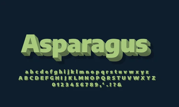 Μοντέρνο Αλφάβητο Μαλακό Πράσινο Αποτέλεσμα Κειμένου Σχεδιασμό Εφέ Γραμματοσειράς — Διανυσματικό Αρχείο
